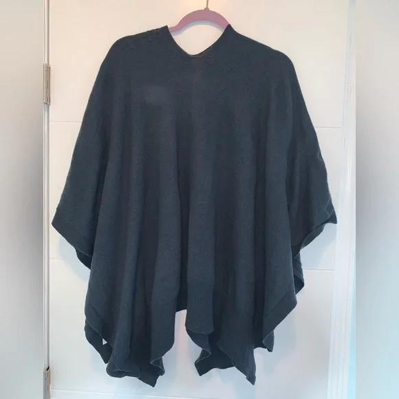 Rick Owen Blue Knit Distressed Sweater Poncho ViciousS/14 XS